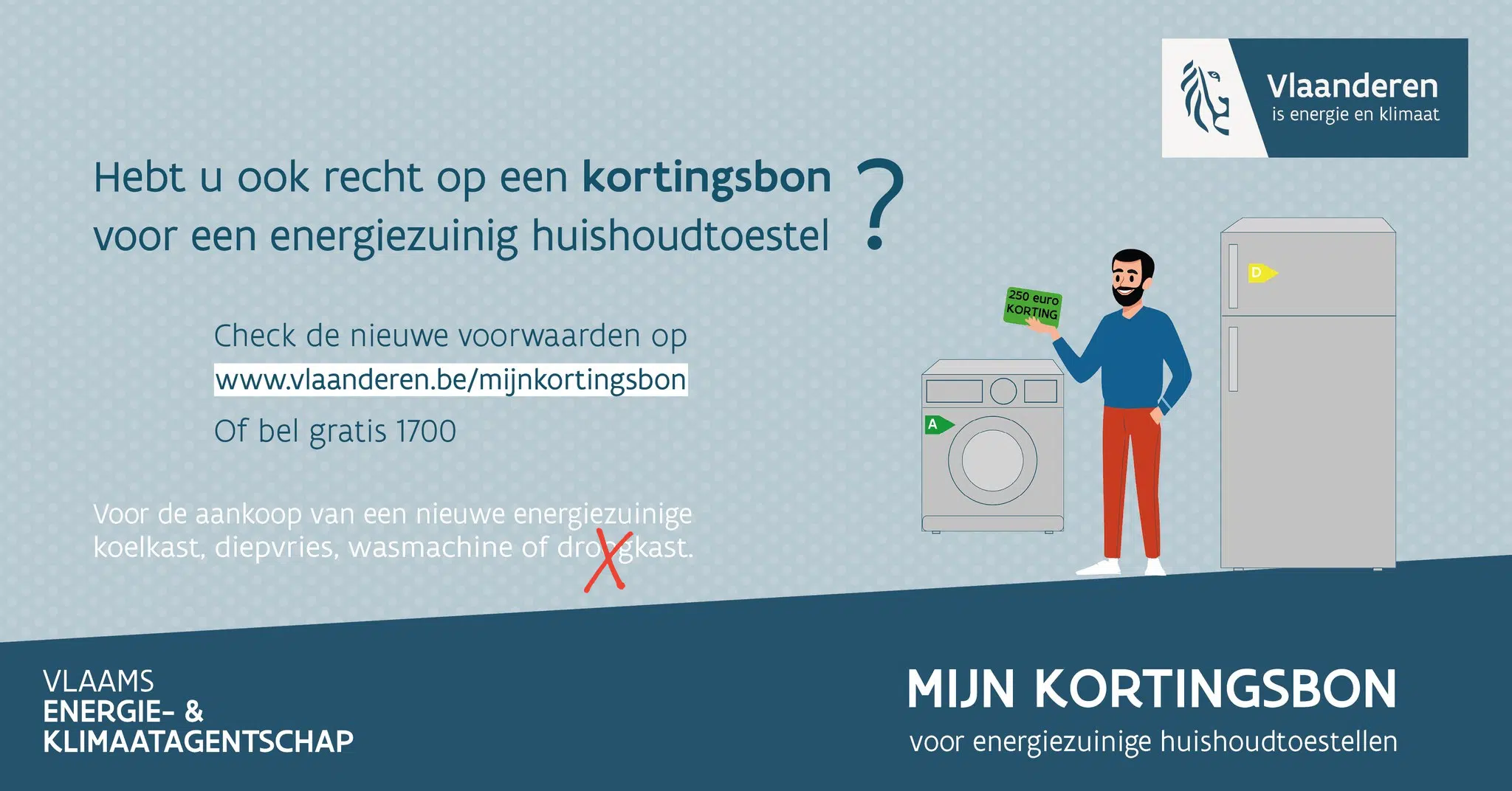 Hebt u ook recht op een kortingsbon voor een energiezuinig huishoudtoestel?